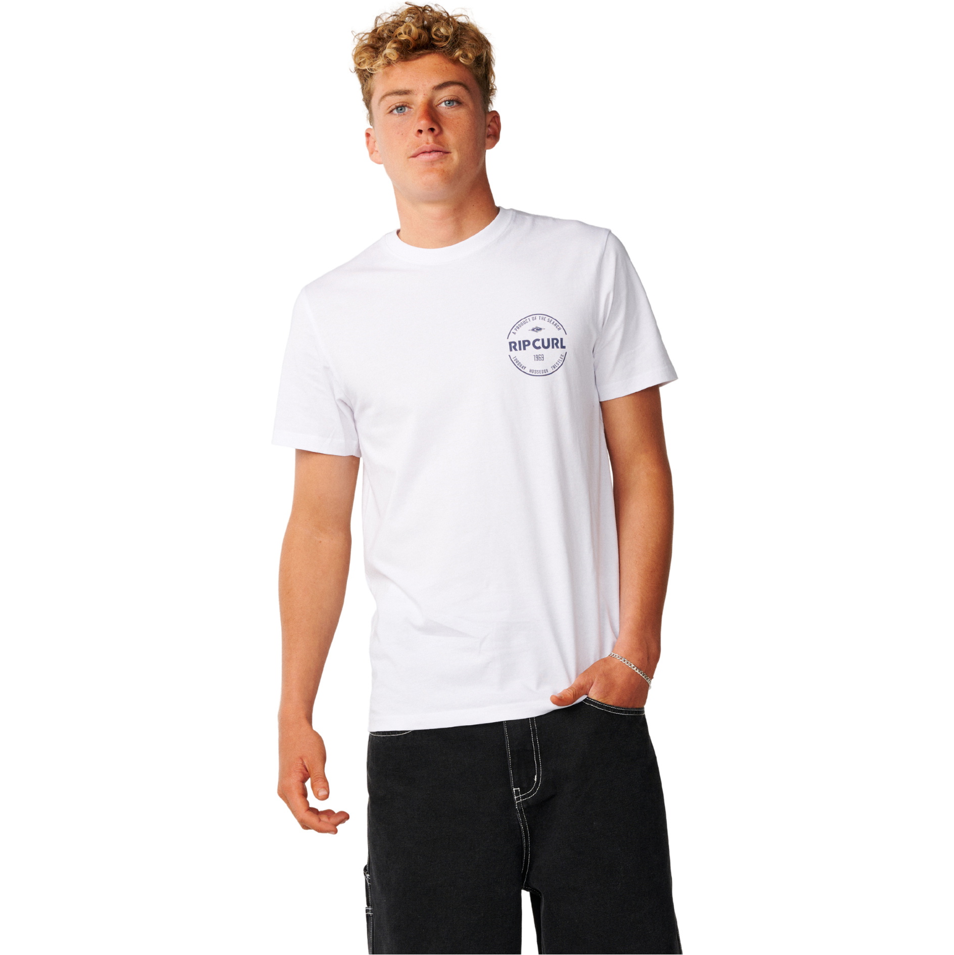 2026 Rip Curl Herre Basis T-shirt 12RMTE - White